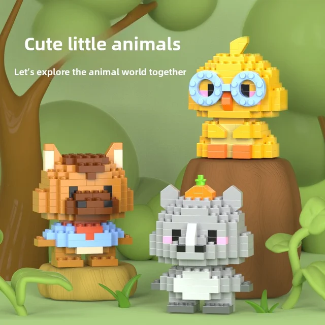 Adults Animals Micro Particle Building Blocks Toy for Children 6 to 12 Years Old Boy Birthday Gift Dog Cat Mini Bricks Girl Toys 2