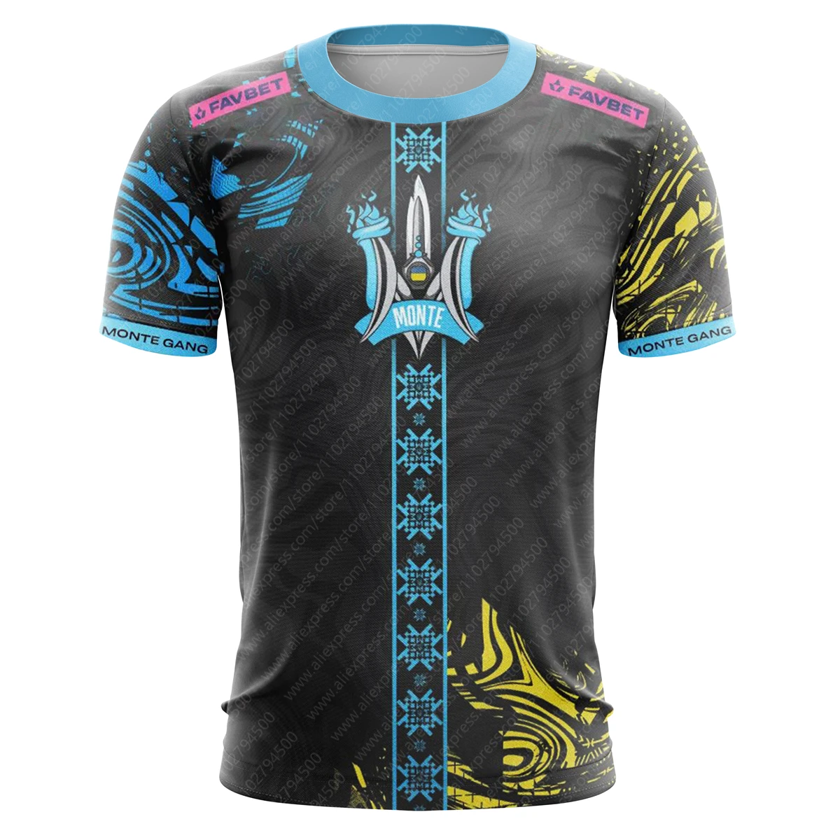 

Monte Team Jersey 2023 Season Esports Summer T-shirt Short Sleeve Custom Nickname National Flag Uniform Clothing