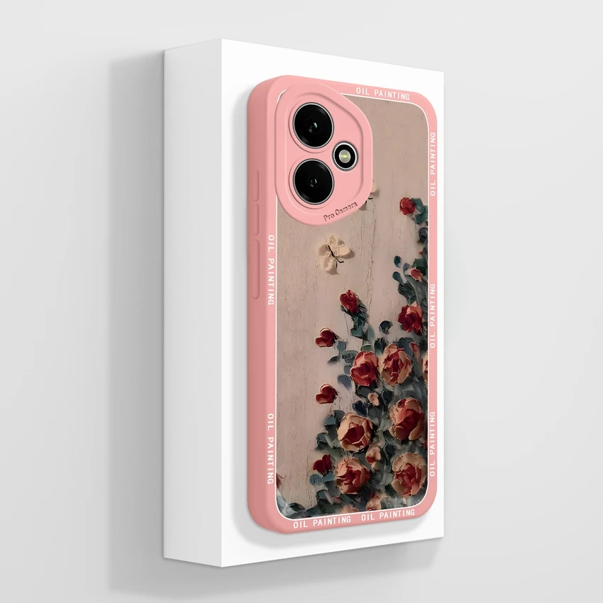 Cute Cat Pattern Soft Silicone Phone Case with Screen Protector - Anti-Slip Shell