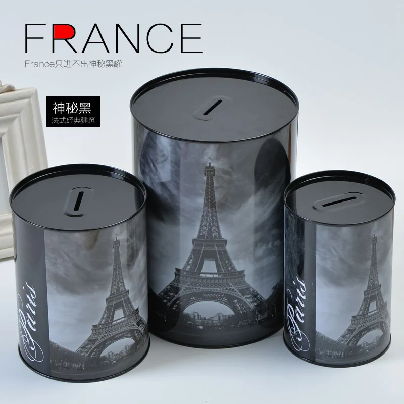 Tirelire en métal imprimé euro dollar, boîte d'économie d'argent, étui de  rangement, organisateur, décoration de la maison, artisanat, style  aléatoire, 1 pièce - AliExpress