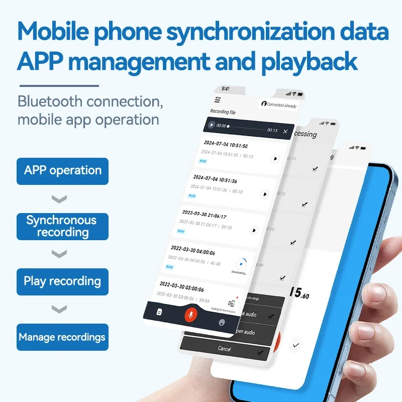 ChatGPT4 AI Powered Phone Call Mini Voice Recorder Espia APP Control Audio Translator Sound Dictaphone for IOS Android MP3Player 6