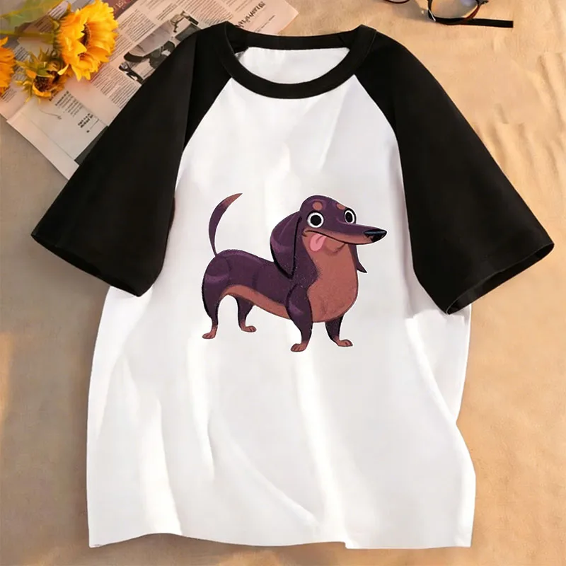 Kids' Fun Dachshund Dog Graphic T-Shirt – Short Sleeve Casual Summer Top