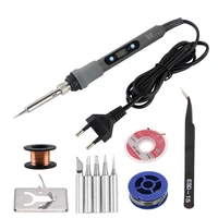 60W/80W Electric Soldering Iron Adjustable Temperature Digital Display Electronic Welding Repair Tools With Solder Tin Iron Tips 2