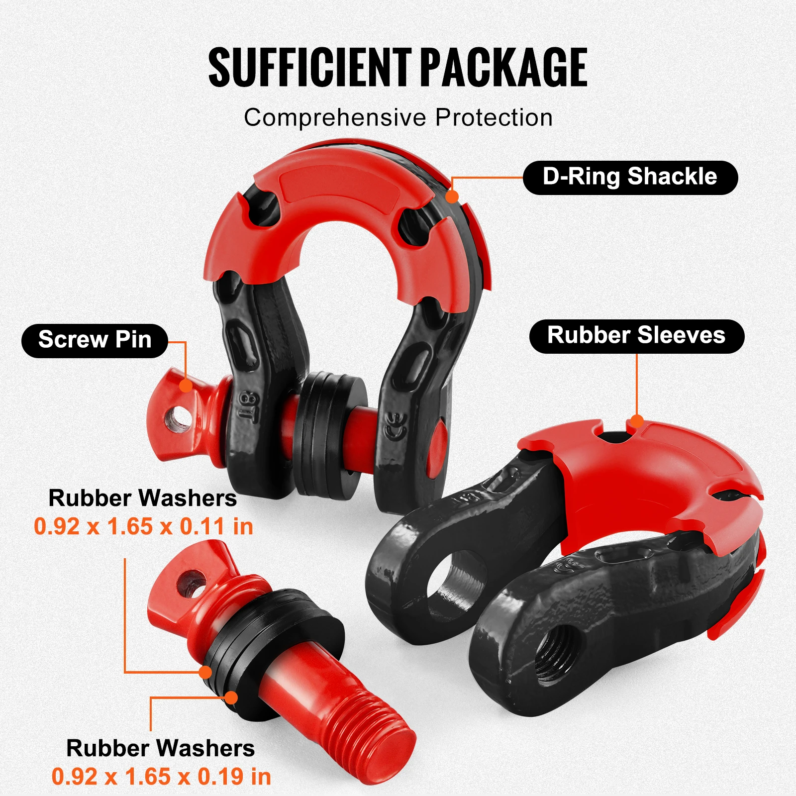 VEVOR Heavy Duty D-Ring Shackle for Towing Recovery