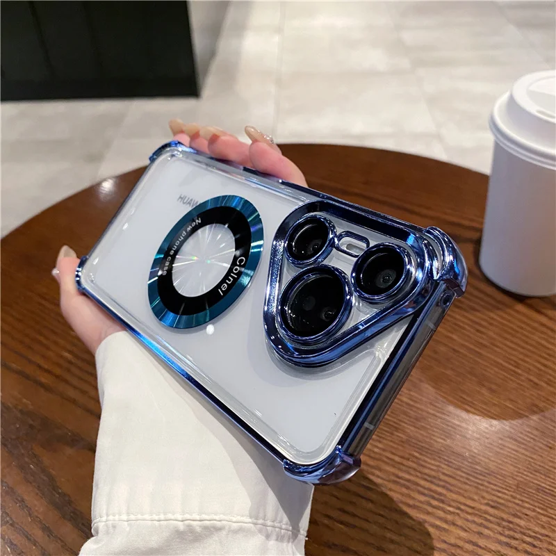 Luxury Transparent Bumper Case with MagSafe Wireless Charging for Huawei - Premium Protection & Style