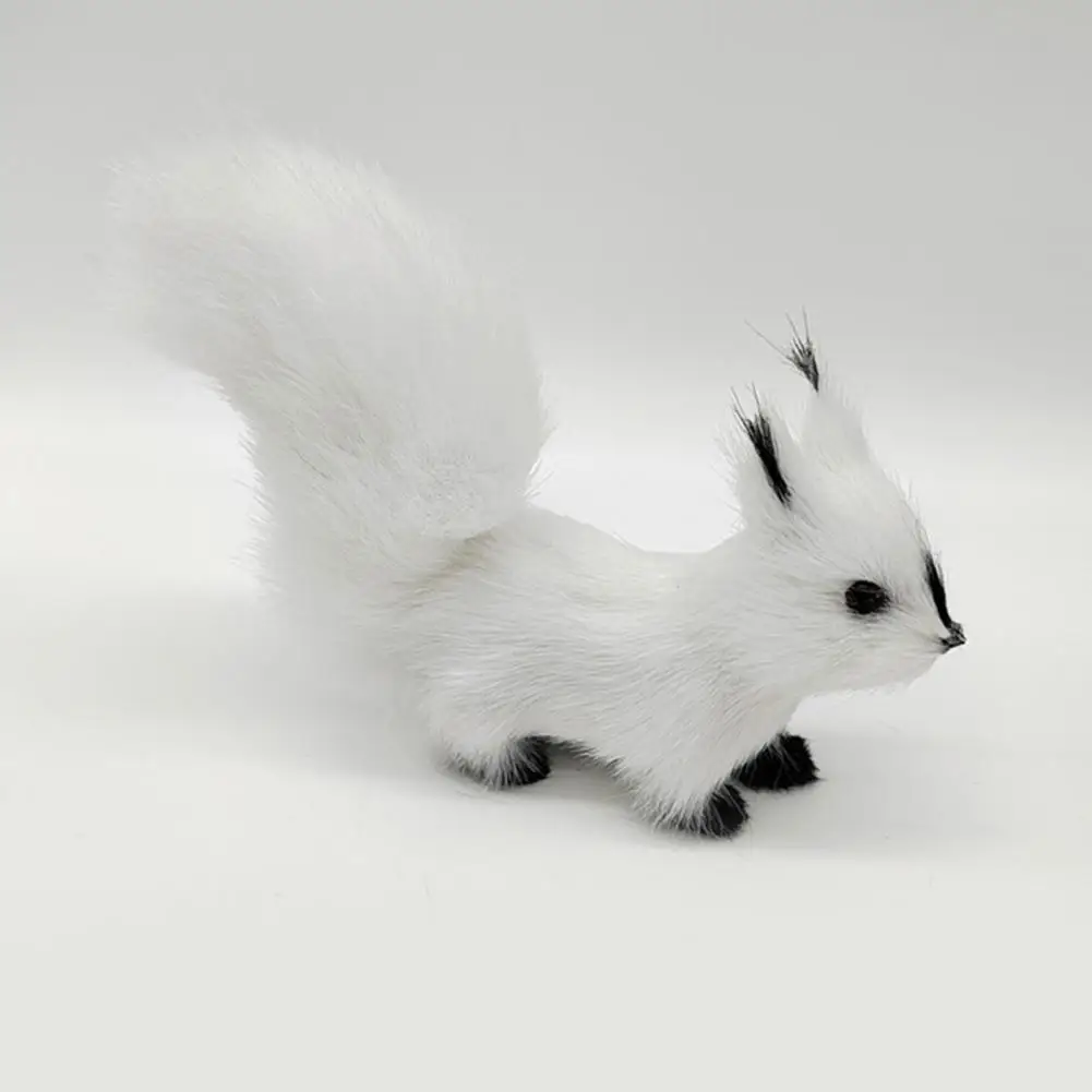 Simulation Squirrel Toy Model Faux Fur Animal Miniature Figurine Ornament Handicraft Mini Fake Squirrel Statue for Kids miniature figurines