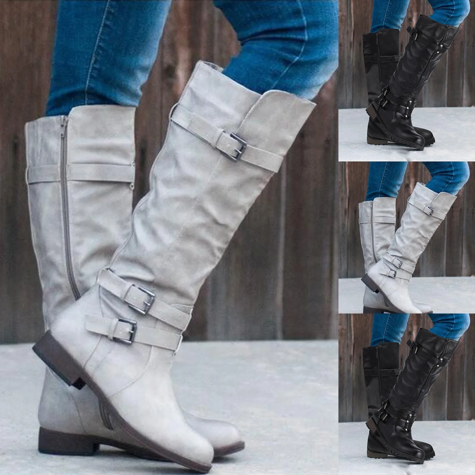 

Boots Shoes South, Men's and Women's Vintage Chunky Heel Boots Knee Boots 2022 New