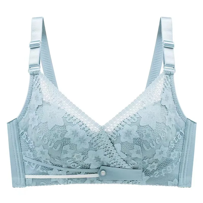 

Spring And Summer Sexy Lace Traceless Large Cup Without Underwire Gathering Up To Support The Adjustment Of The Pair Of Breast