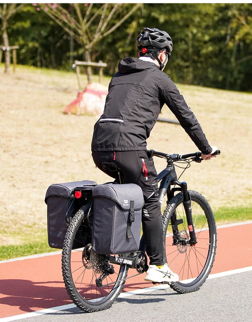 Borsa Per Bicicletta 25L Impermeabile - Per Portapacchi Posteriore, Con Riflettenti