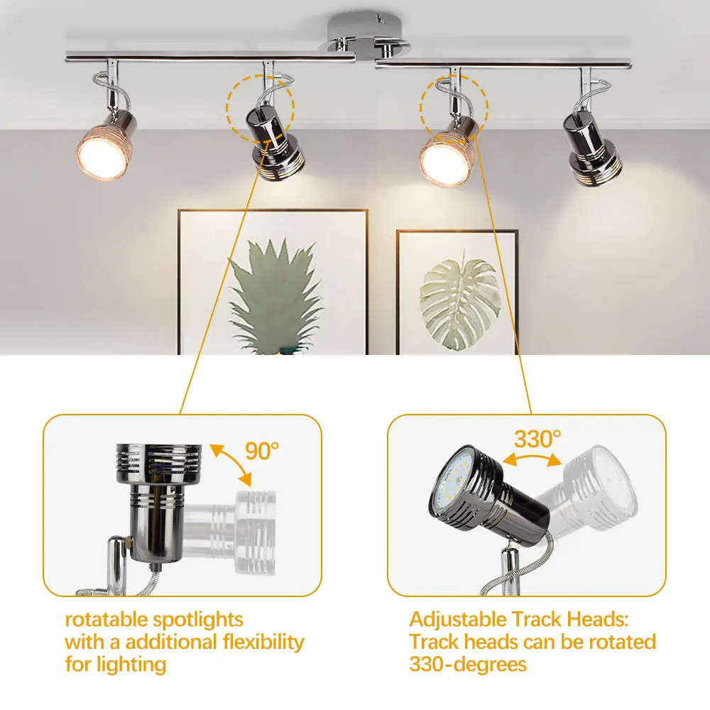 Depuley-Flush Mount Direcional Track Lights, pontos de