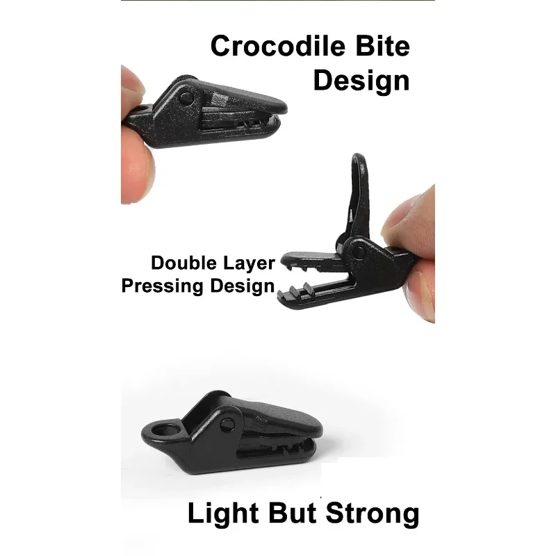 10/20/50pcs  Crocodile Tent Clips - Anti-Wind Tarpaulin Clamps for Camping & Outdoor Shelter Security, Reinforced Grip Design