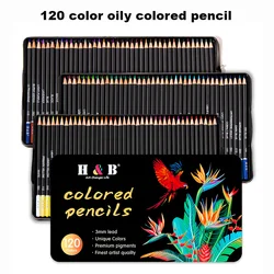 Vibrant Colored Pencils Set for Art and Craft - Nontoxic, Ideal for Drawing, Blending, and Shading (120pcs Oily Set)