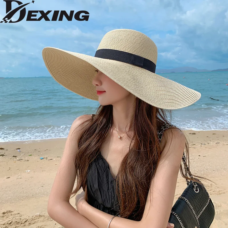 Summer Foldable big brim Straw Hat 