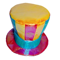 Colorful Clown Top Hat with Gold Magic Accent (Chroma)