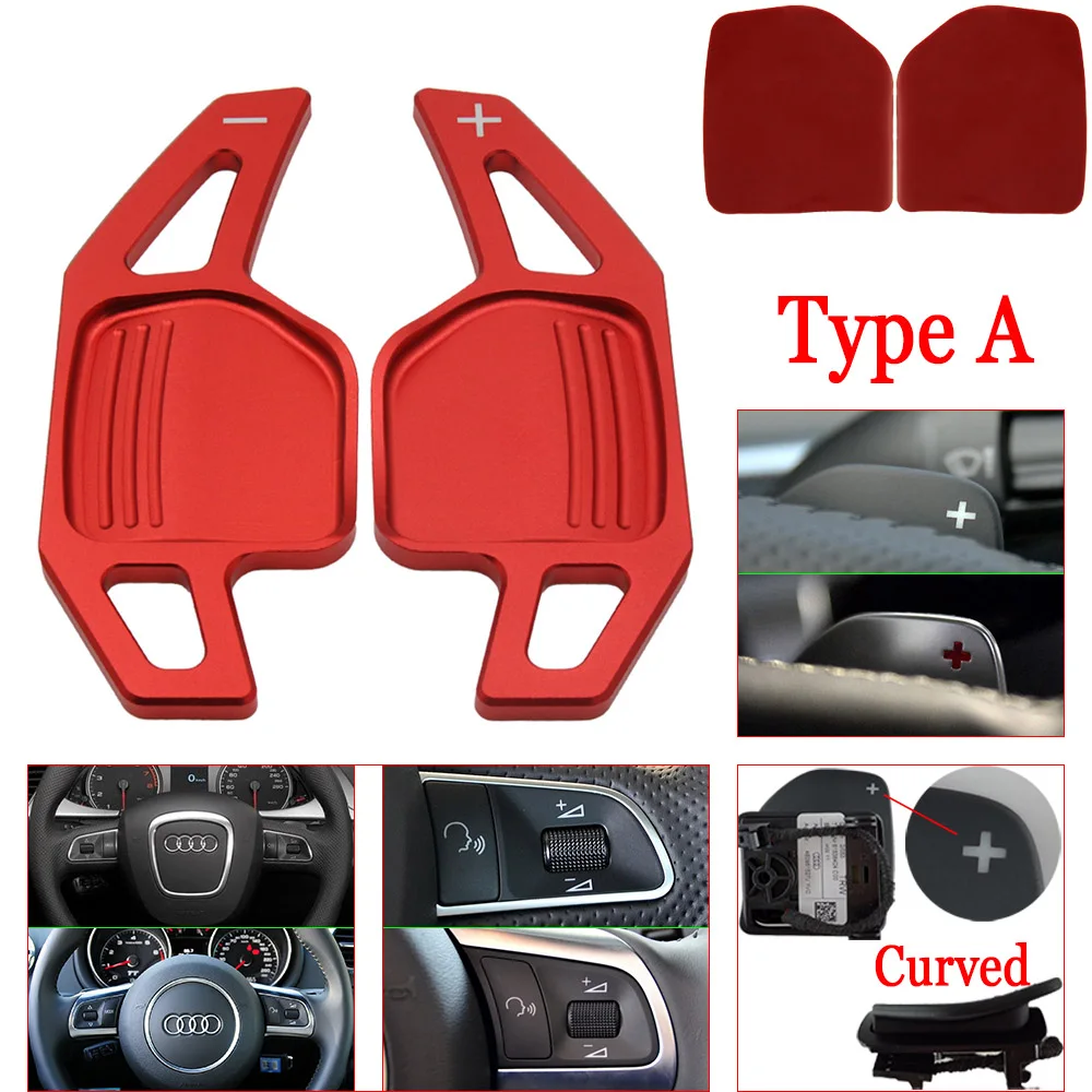 Aluminum Steering Wheel Paddle Shifters For Audi A5 B9, S5, RS5 (8W6) - Black