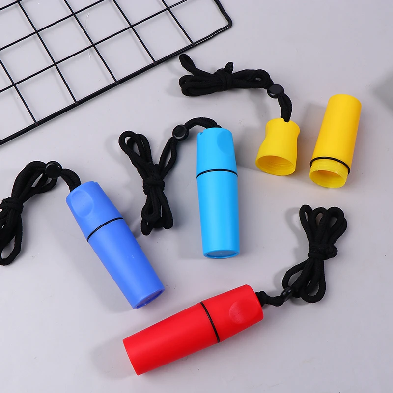 11*3.6cm Practical Water Resistant Tube With Black Lanyard Portable Outdoor Storage Case For Coins Cash_voghion.com