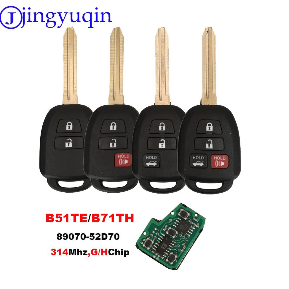 Key For Toyota CHR VITZ YARIS Camry Corolla AQUA 89070-52D70 B51TE/B71TH 314.3MHZ 1