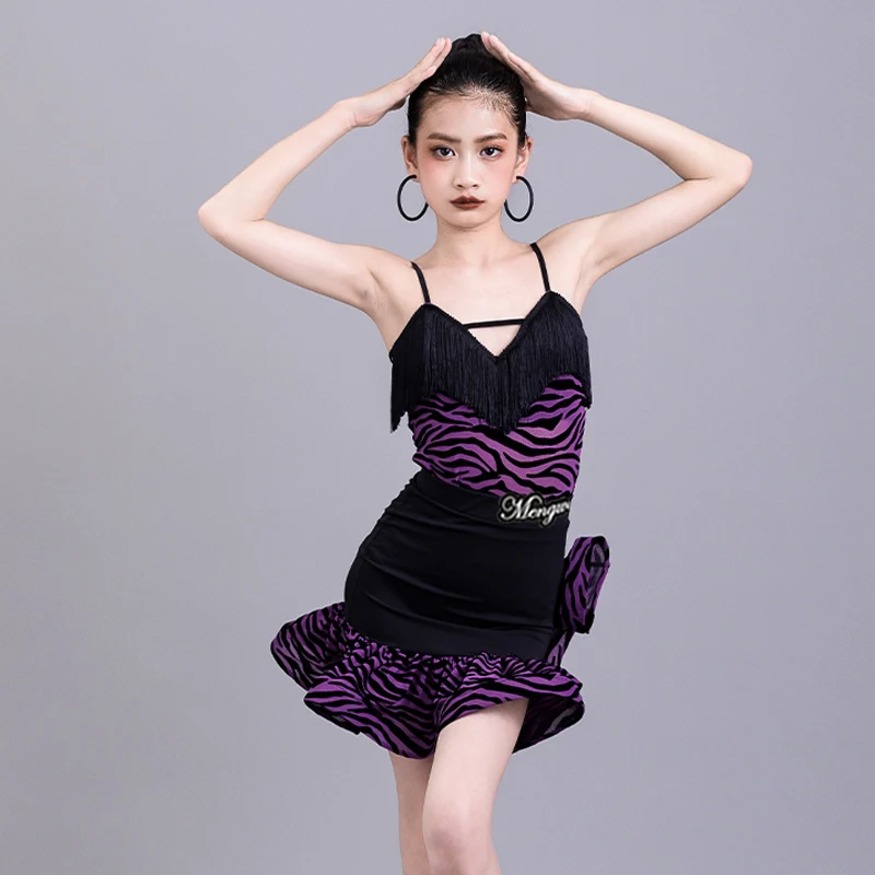 

2024 New Latin Dance Dress For Girls Sleeveless Tops Fishbone Skirt Suit Chacha Rumba Tango Adult Latin Dance Clothes DQL9051