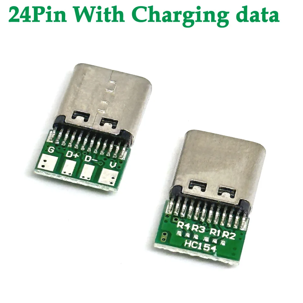 

USB 3.1 Type-C Connector 24 Pins 3A Female Socket Receptacle Adapter to Solder Wire & Cable 24 Pins 3A Support data Board