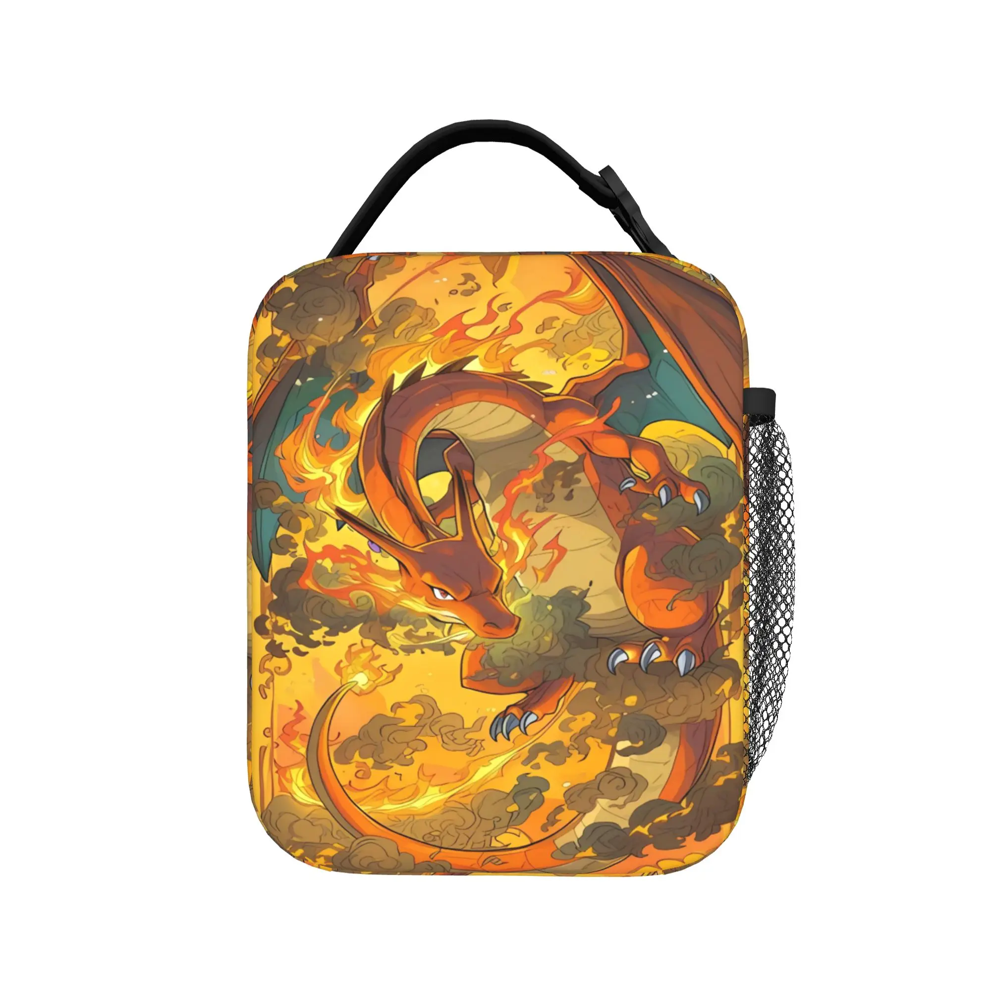 Swirl Fire Manga Lunch Bag - Stylish Portable Oxford Cooler Bag