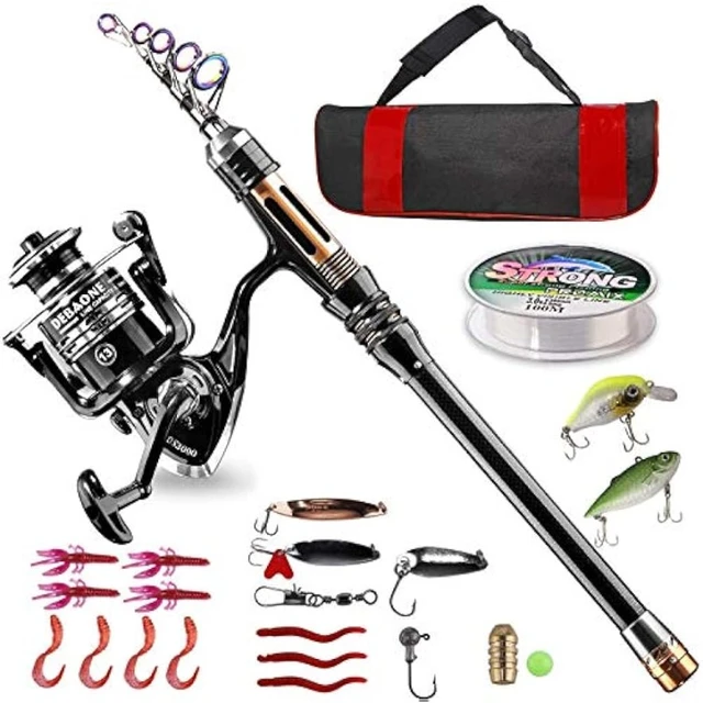 BlueFire Fishing Rod Kit, Carbon Fiber Telescopic Fishing Pole and Reel  Combo with Spinning Reel, Line, Lure - AliExpress