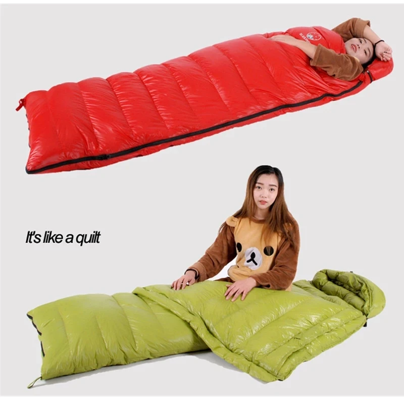 Size 225X90cm Lengthening And Widening Tall People Travel Thermal Goose Down Sleeping Bags Camping Trekking Sleeping Bag 2