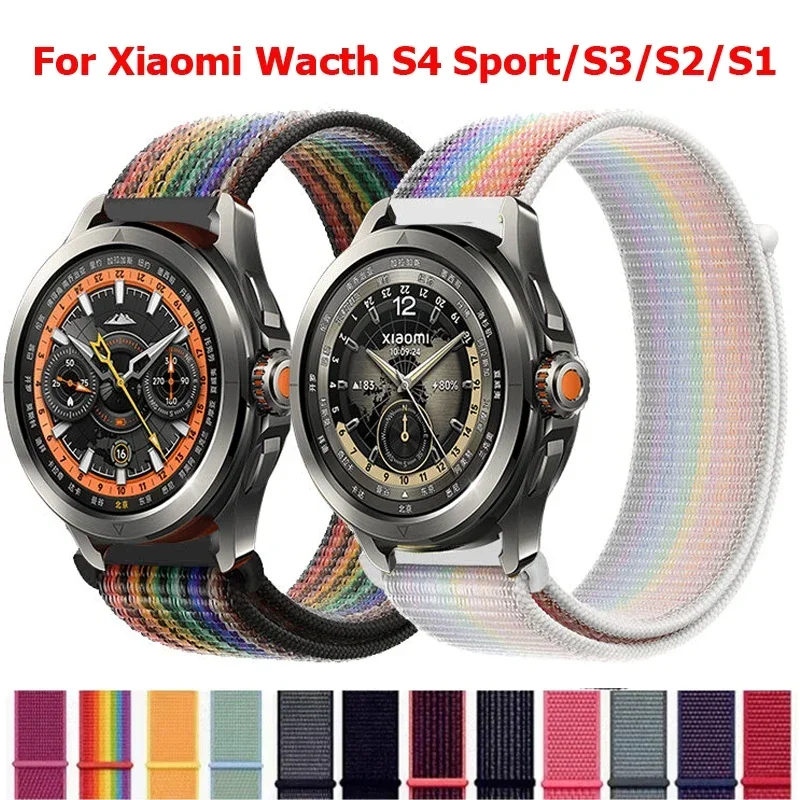 Durable 22mm Nylon Loop Sport Watchband Bracelet, Adjustable Strap in Multiple Colors