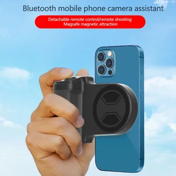 Impugnatura portatile per selfie con impugnatura a scatto per fotocamera del telefono con telecomando per otturatore staccabile per iPhone 16/15/14 Accessorio per riprese video Vlog