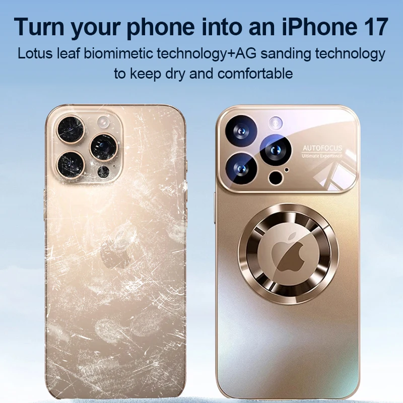 Luxury Glass Camera Magnetic Wireless Charging Shockproof Case Cover