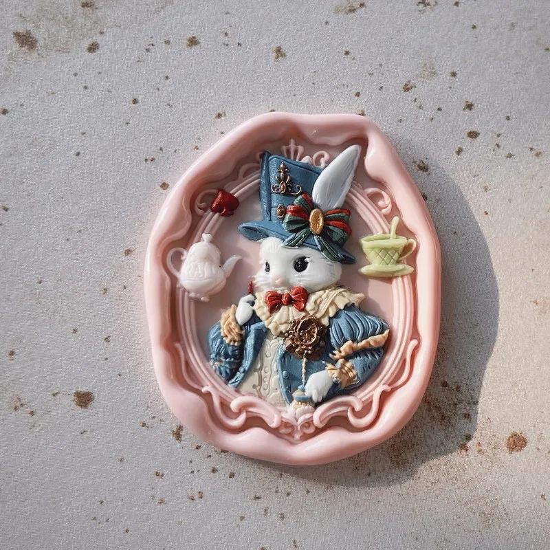 Bunny Fire Seal Stamp Copper Head Special-Shaped 3d Relief Wax Seal Stamp Brass Head Envelope Toy Laser Embossing