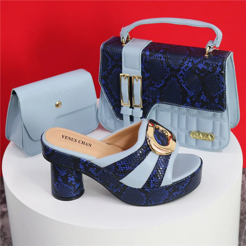 Runder Kopf neueste Damen dünne Absätze Schuhe und Tasche Set mit Strass in roter Farbe für Frauen Party Pump verziert – Detail 10