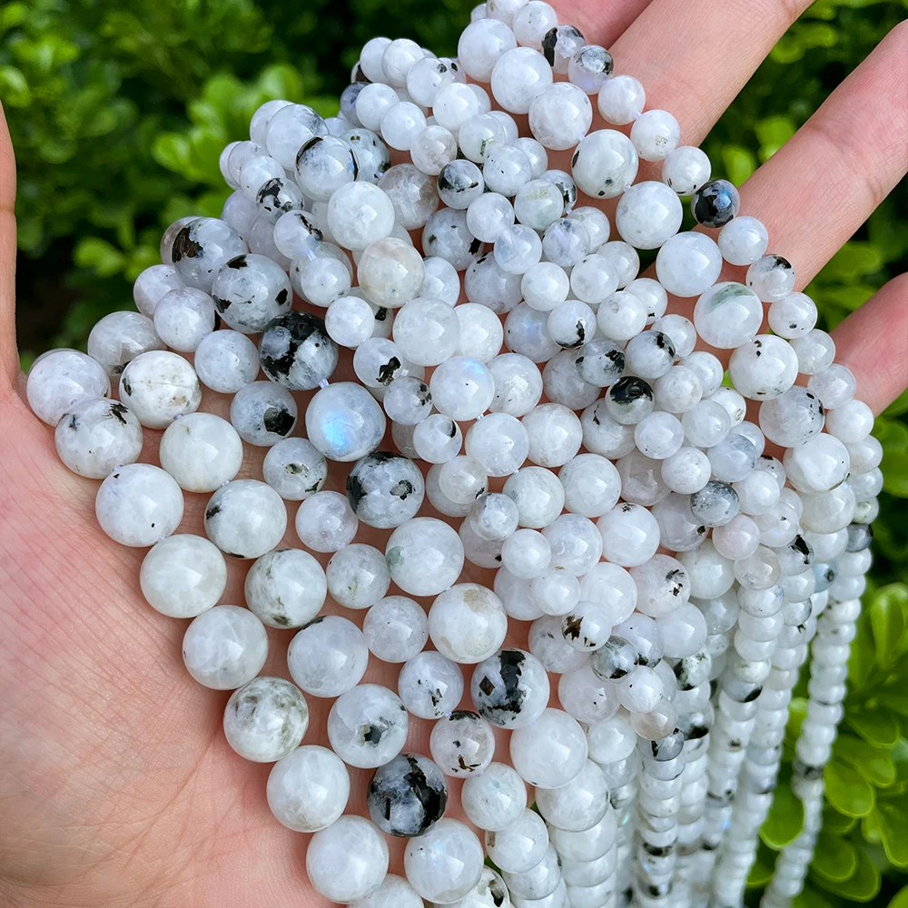 Wholesale Natural Indian Moonstone 6 8 10mm Loose Gemstone Beads for Jewelry Making Wholesale Crystal Beads DIY Accessories 5