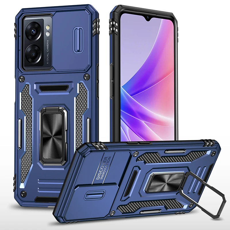 

Rugged Armor Shockproof Case For OnePlus Nord N20 SE N300 5G 6.56 inches Metal Stand Holder Slide Push Window Phone Cover Fundas