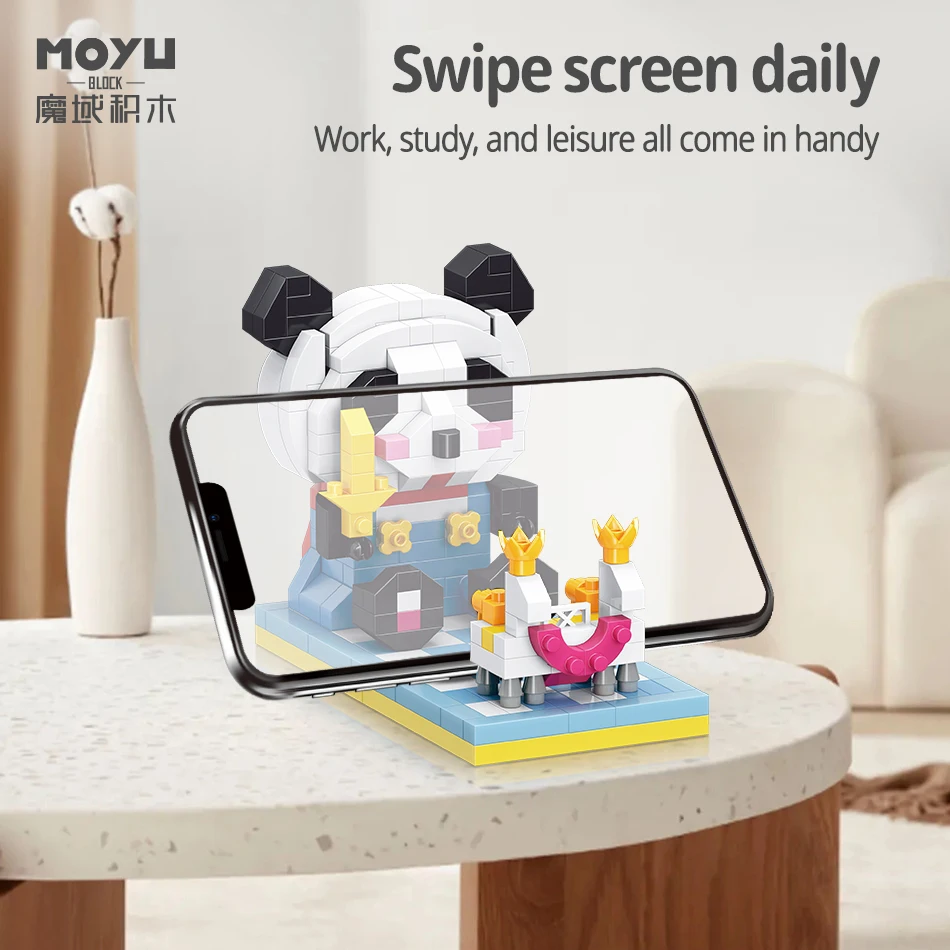 마이크로 입자 장난감 레저 모자이크 DIY 빌딩 블록, 팬더 브래킷 장식품