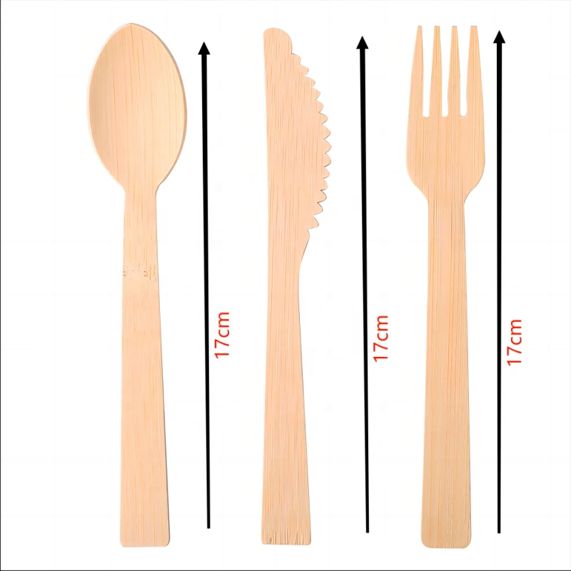 Eco-friendly travel bamboo cutlery set: High-quality disposable knife, fork & spoon for on-the-go dining