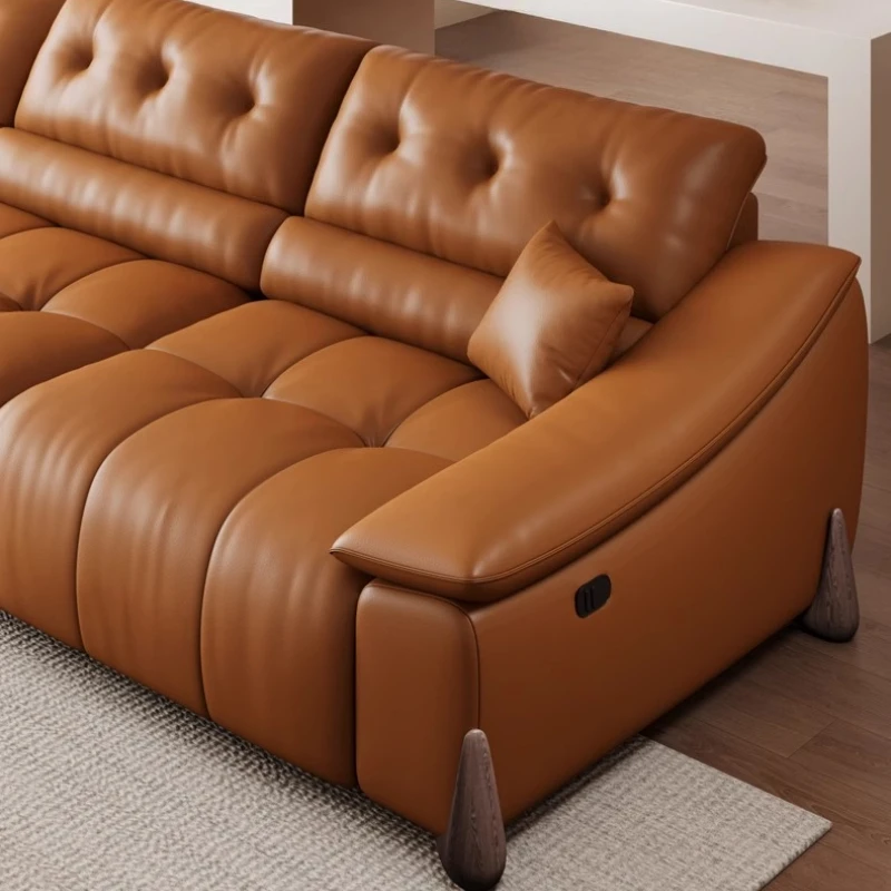 Electric Italian Sofas Minimalist Leather Multifunctional Sofa