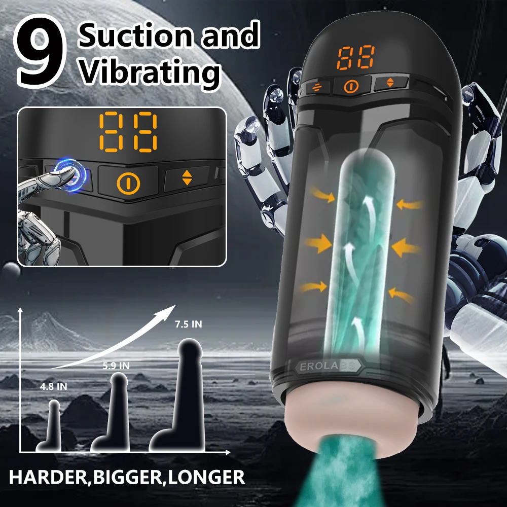 Male Masturbator Penis Pump Sex Toy for Men 9 Sucking & 9 Thrusting & Vibrating APP Controlled Adult Toys Pocket Pussy 18+ male masturbator male masturbator cup male masturbation aid