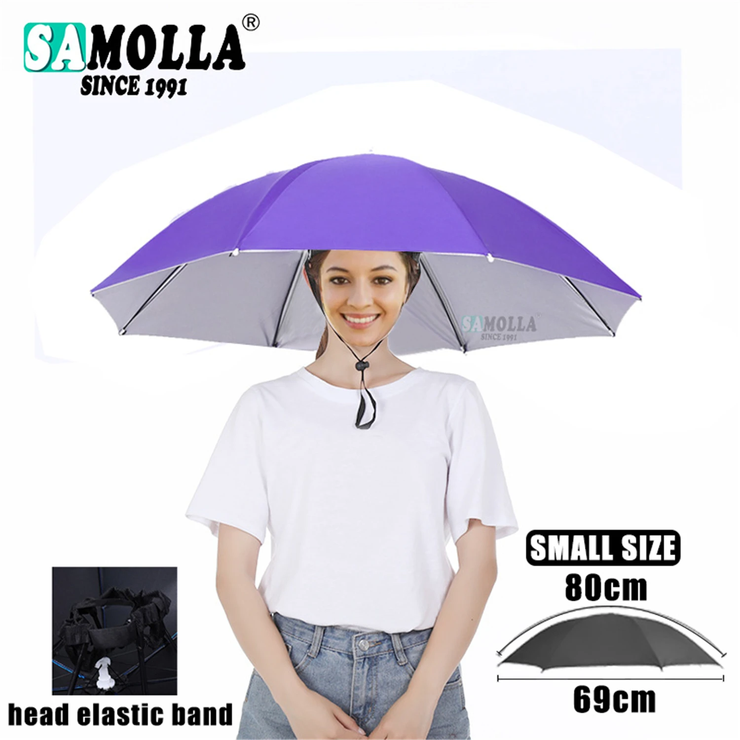 Compact Foldable Waterproof Outdoor Umbrella Hat – Army Green