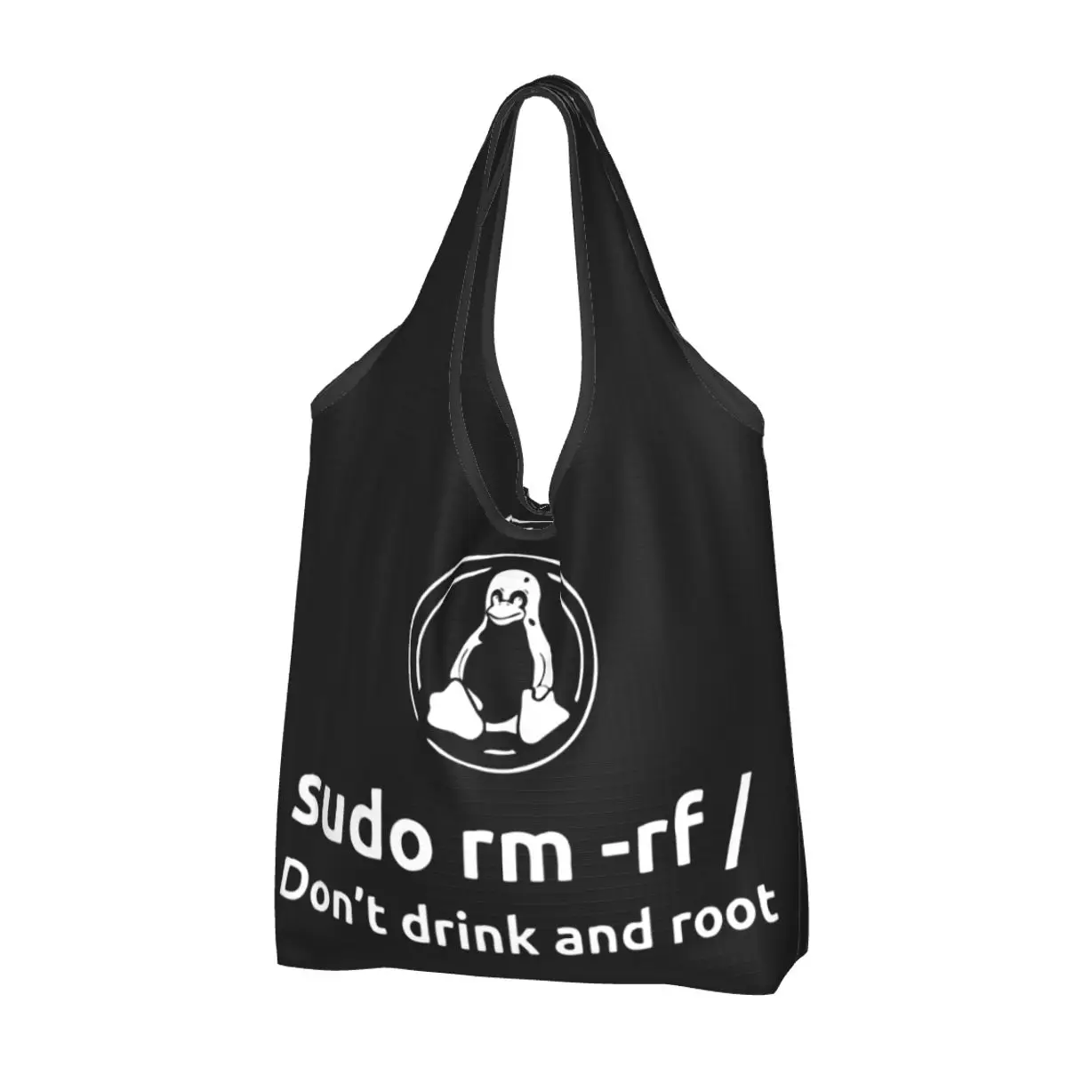 

Reusable Programmer Programming Coding Coder Grocery Bag Recycle Foldable Linux Root Sudo Shopping Tote Bag Washable Lightweight