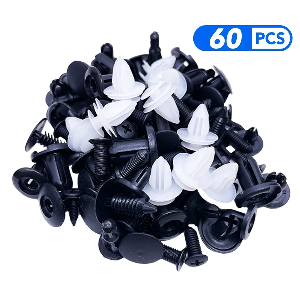 

60pcs Trim Panel Retainer Fastener Kit Mixed Auto Plastic Clip Car Body Push Pin Rivet Bumper Door Clips Car Accessories