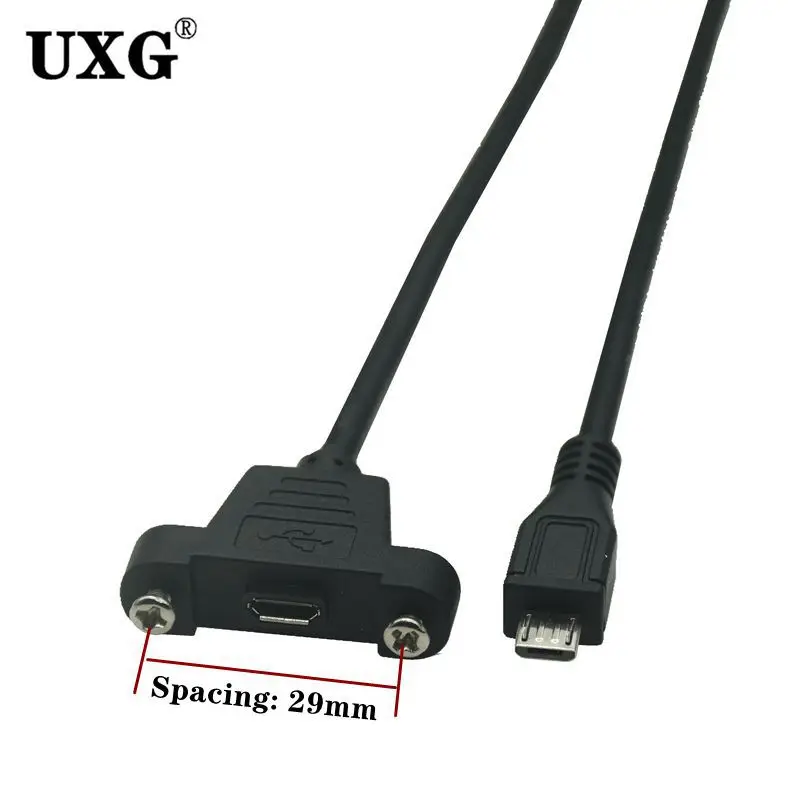 

Micro-USB 5pin Micro USB USB 2.0 Male Connector to Micro USB 2.0 Female Extension Cable 30cm 50cm With screws Panel Mount Hole