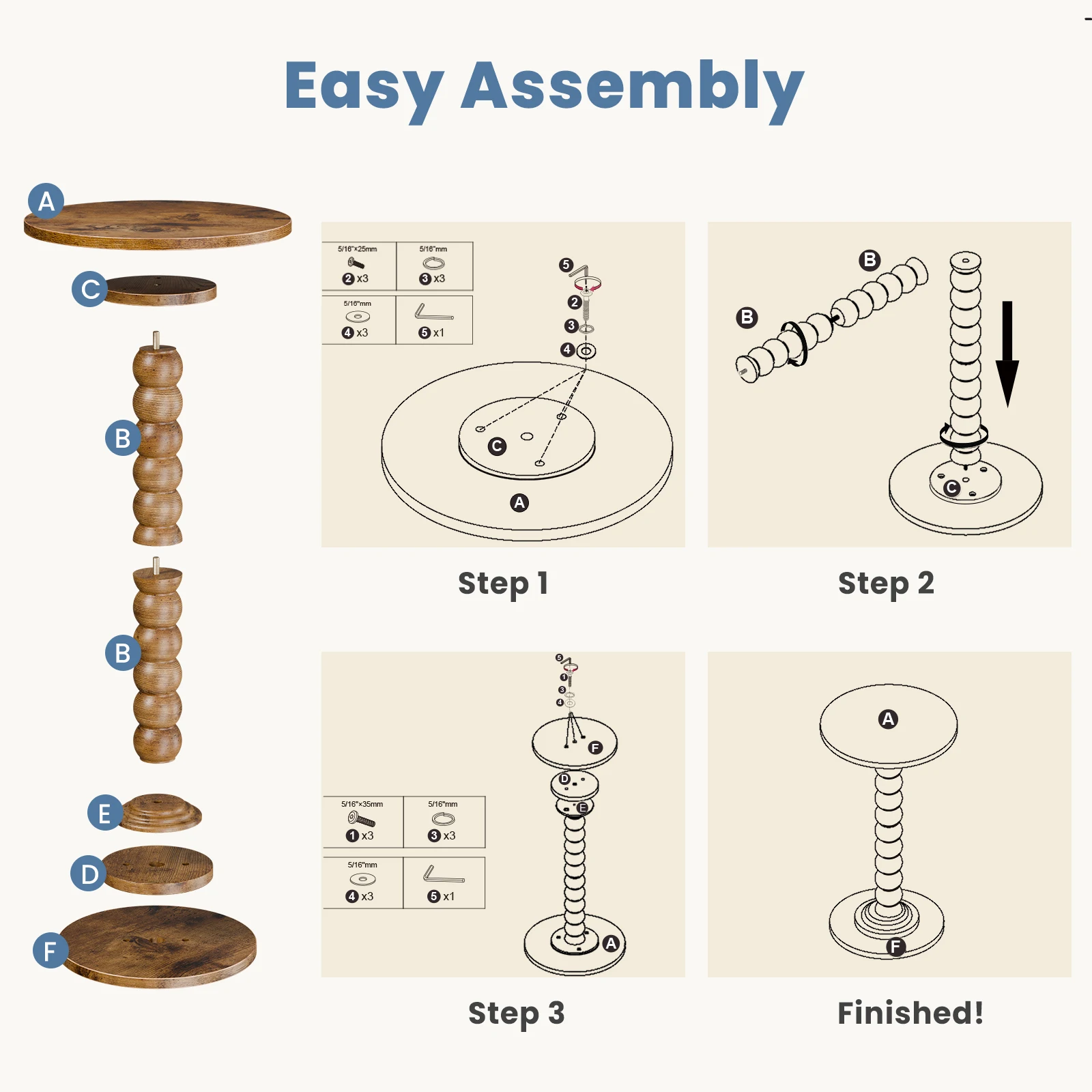 stable wood base table