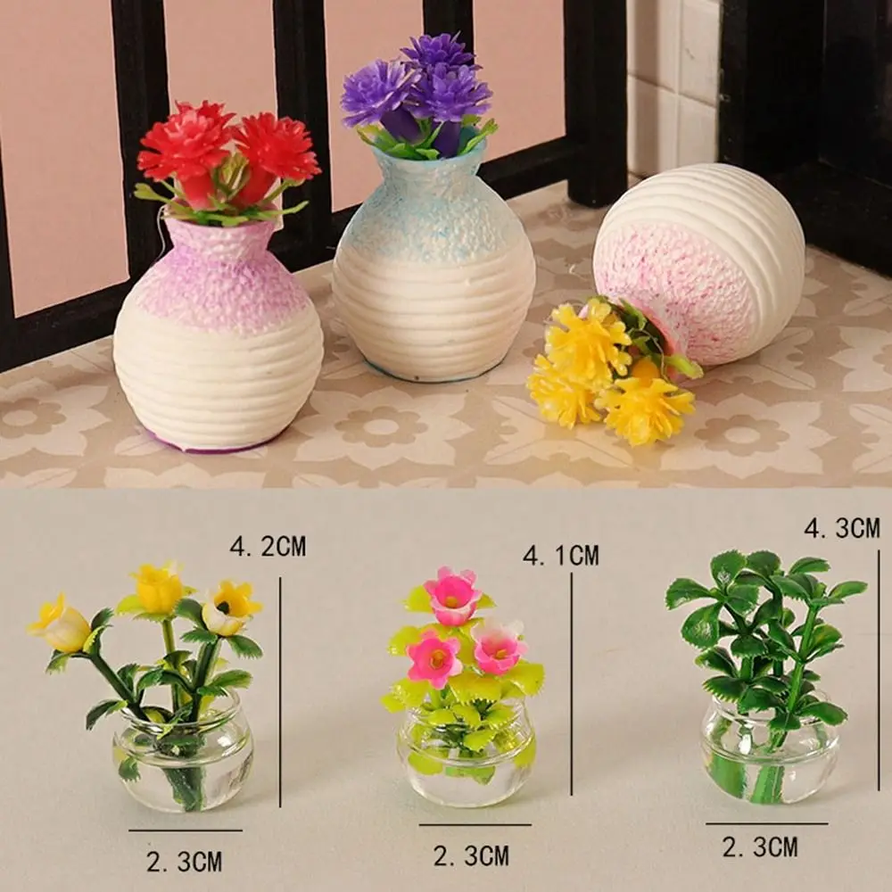 Plastic Miniature Vase Decorations for 1:12 Dollhouse