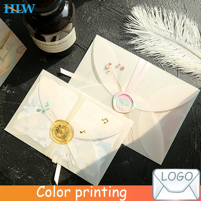 Mailing Envelopes | 10pcs/lot Semi-transparent Sulfuric Acid Paper Envelopes For DIY Postcard /Card Storage Wedding Invitation Gift Packing