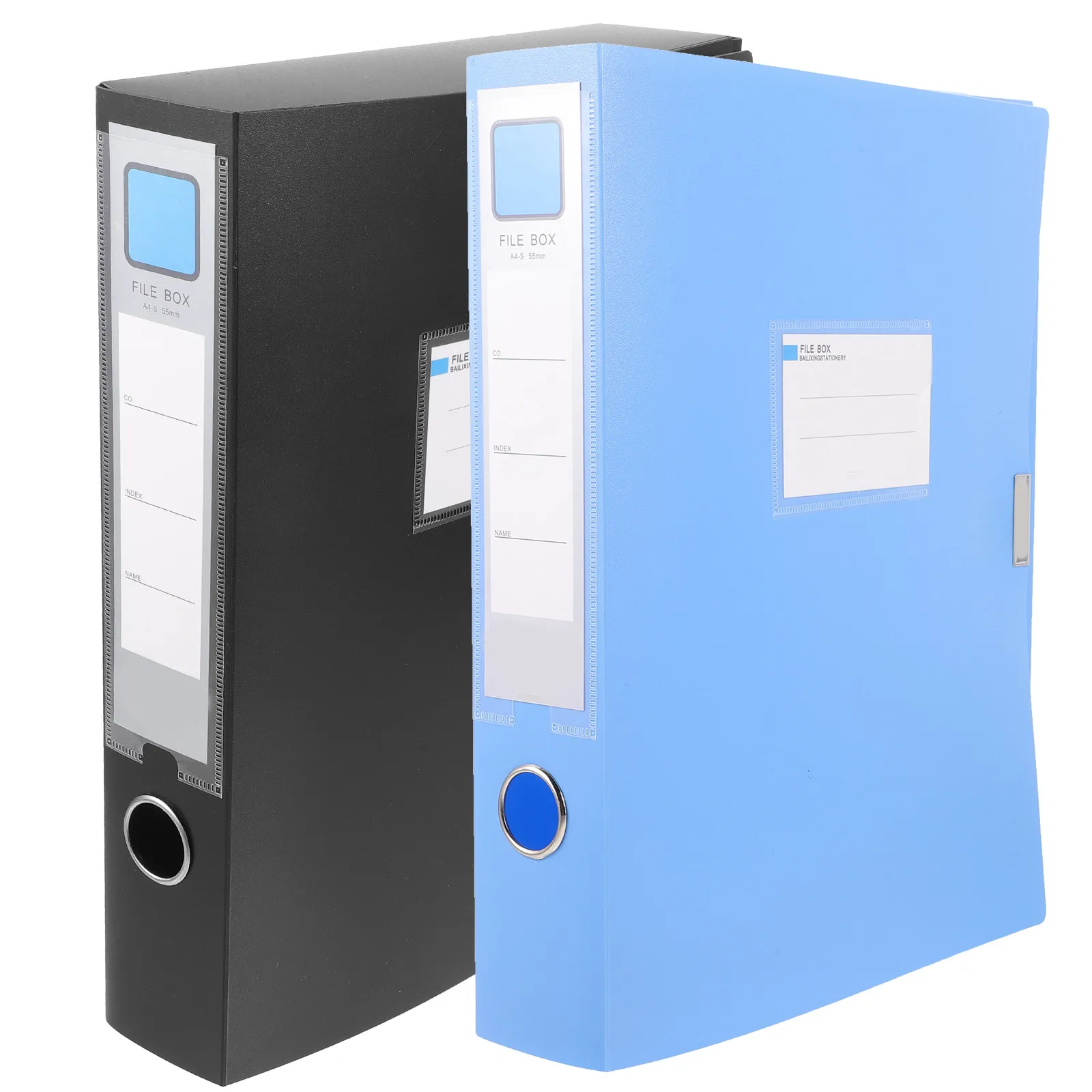 2Pcs 대용량 파일 상자 A4 문서 정리함 내마모성 PP 파일 폴더 케이스 사무실용 데스크탑 스토리지 솔루션