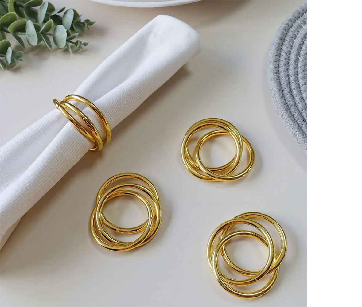6 Stück Neue Elegante Kreative Serviettenhalter im Europäischen Stil, Serviettenringe für Hochzeiten und Restaurants – Detail 2