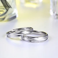 Daifuni 100% S925 Sterling Silver Shiny Couple Simple Ring For Women Men Wedding Jewelry Finger Fine Jewelry Fashion Gifts New 2