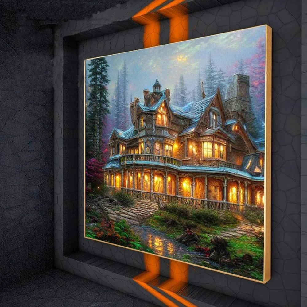 

Disney Fairy Tales Princess Castle Poster Prints For Kids Bedroom Home Decor Cinderella House Canvas Painting Wall Art Aesthetic