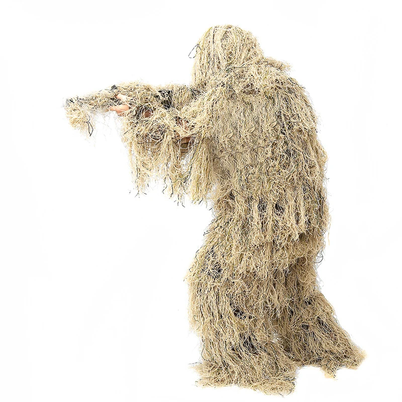 5-in-1 Camouflage Suit Outdoor Hunting Jungle Dry Grass Color Photography Bird Watching Cloth Adult Kids ghillie suit
