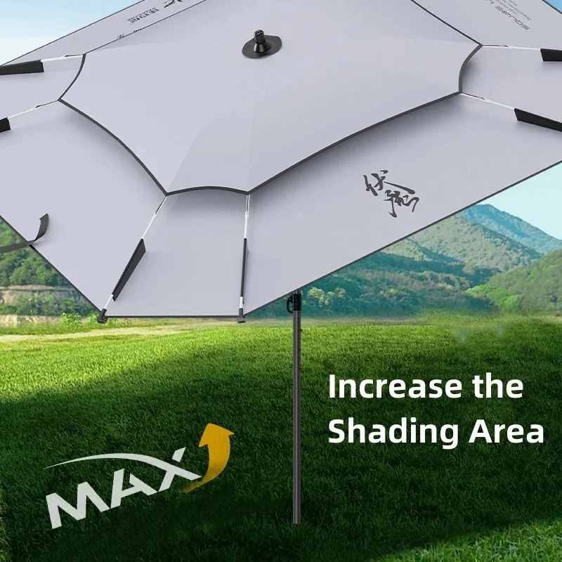 Fishing Parasol Octagonal Fishing Umbrella Stainless Steel Rod Beach Large Parasol Backyard Umbrella 2.2-2.4M